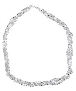 Sterling Silver Three-strand Bead Necklace