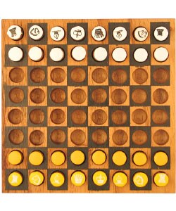 Handcrafted Travel Chess/Checkers Game