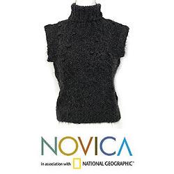 Women's Alpaca Wool 'Winter Mist' Sleeveless Sweater (Peru)