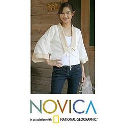 Women's Cotton 'Thai Sophistication' Blouse (Thailand)