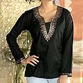 Handcrafted Cotton 'Fireworks' Tunic Blouse (India)