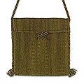 Handcrafted Wool 'Green Olive' Shoulder Bag (Mexico)