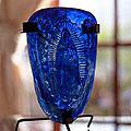 Blown Glass 'Cobalt Light of Guadalupe' Candleholder (Mexico)