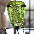 Blown Glass 'Soft Green Light of Guadalupe' Candleholder (Mexico)