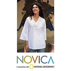 Cotton 'Radiant Cloud' Tunic (India)