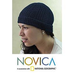 Alpaca Wool 'Navy Glam' Hat (Peru)
