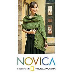 Rayon 'Green Extravaganza' Scarf (Thailand)
