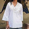 Cotton 'Radiant Cloud' Tunic (India)