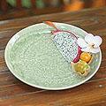 Ceramic 'Wild Deer' Celadon Plate (Thailand)