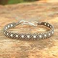 Sterling silver 'Hill Tribe Khaki Harmony' Braided Bracelet (Thailand)
