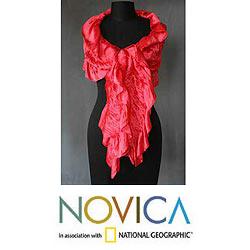 Rayon 'Red Extravaganza' Scarf (Thailand)