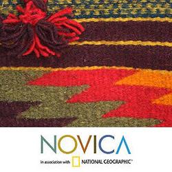 Wool 'Zapotec Lightning' Medium Tote Handbag (Mexico)