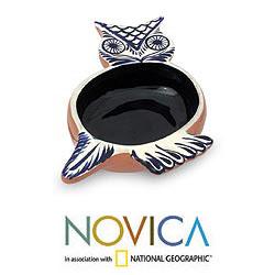 Majolica 'Hostess Owl' Ceramic Dish (Mexico)