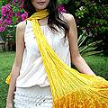 Rayon 'Lemon Ruffles' Scarf (Thailand)