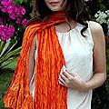 Rayon 'Orange Ruffles' Scarf (Thailand)