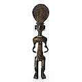 Handcrafted Sese Wood 'Baule Mother' Fertility Doll Sculpture (Ghana)