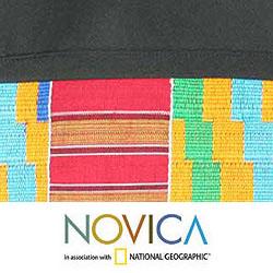 Cotton 'Neighborly Love' Large Kente Tote Bag (Ghana)