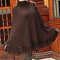 Alpaca Wool 'Dark Chocolate' Poncho (Peru)