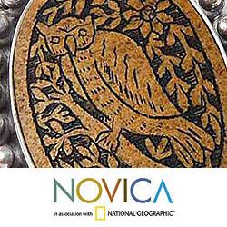 Sterling Silver 'Nocturnal Sage' Mate Gourd Pendant (Peru)