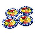 Set of 4 Ceramic 'Harvest' Dessert Plates (El Salvador)