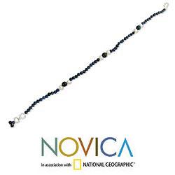 Sterling Silver 'Mystic Truth' Pearl Anklet (5.5-6 mm) (India)