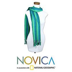 Cotton 'Jade Fields' Scarf (Guatemala)
