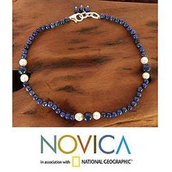 Sterling Silver 'Mystic Truth' Pearl Anklet (5.5-6 mm) (India)