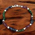 Sterling Silver 'Mystic Meadow' Pearl Anklet (5-5.5 mm) (India)