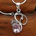 Sterling Silver 'Goddess Dreamer' Amethyst Necklace (India)