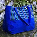Cotton 'Panajachel Sapphire' Medium Shoulder Bag (Guatemala)