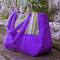 Cotton 'Panajachel Violet' Medium Shoulder Bag (Guatemala)