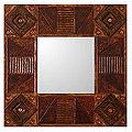Leather 'Inca Geometry' Mirror (Peru)