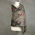 Wool 'Dazzling Daisies' Shawl (India)