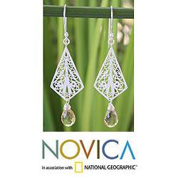 Sterling Silver 'Sunny Glamour' Citrine Earrings (Thailand)