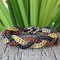 Leather 'Autumn Light' Multi-gemstone Braided Bracelet (Thailand)