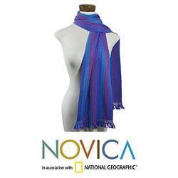 Cotton 'Peten Orchids' Scarf (Guatemala)