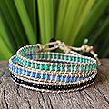 Leather 'Midnight Lake' Agate Onyx Wrap Bracelet (Thailand)
