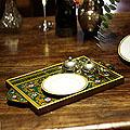 Painted Glass 'Green Garden' Tray (Peru)