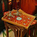 Painted Glass 'Crimson Garden' Tray (Peru)