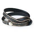Handcrafted Leather 'Daring in Black' Wrap Bracelet (Indonesia)
