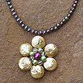 Stainless Steel 'Summer Blossom' Pearl Necklace (3-12 mm) (Thailand)