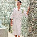 Men's Cotton 'Bali Palm' Robe (Indonesia)
