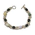 Sterling Silver 'Jocotenango Rainbow' Jade Bracelet (Guatemala)
