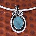 Sterling Silver 'Sea Goddess' Turquoise Choker (Mexico)