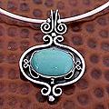 Sterling Silver 'Aztec Harmony' Turquoise Choker (Mexico)