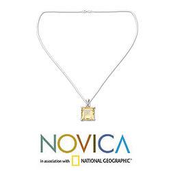 Sterling Silver 'Summer Waltz' Citrine Necklace (India)