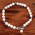 Sterling Silver 'Destiny' Pearl Beaded Bracelet (5.5-6 mm) (India)