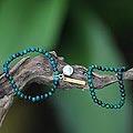 Set of 2 Sterling Silver 'Imagine' Chrysocolla Bracelets (Indonesia)