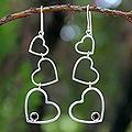 Sterling Silver 'Love's Passion' Garnet Heart Earrings (Thailand)