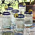 Set of 6 Blown Glass 'Classic' Drinking Glasses (Mexico)